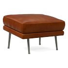 Lucia Leather Ottoman - Metal Legs