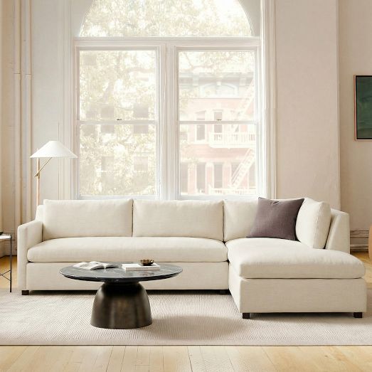 Marin Slope Arm 2-Piece Bumper Chaise Sectional (114")