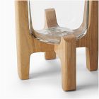 Marti Mid-Century Glass &amp; Wood Lanterns