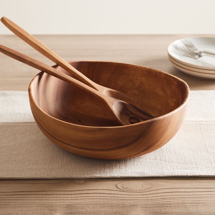 Organic Shaped Wood Serving Utensils Set | West Elm