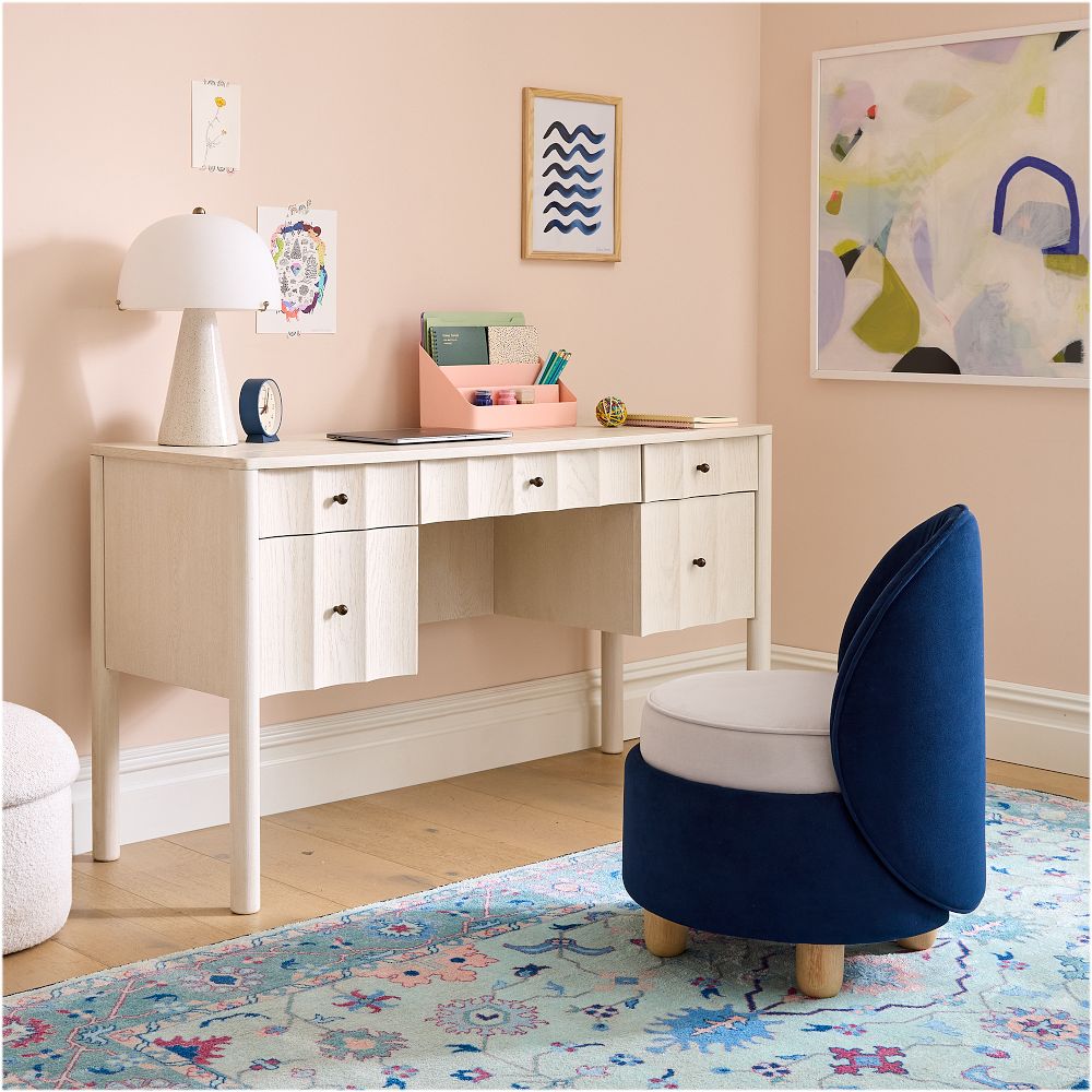 Scalloped Storage Desk (56") by West Elm