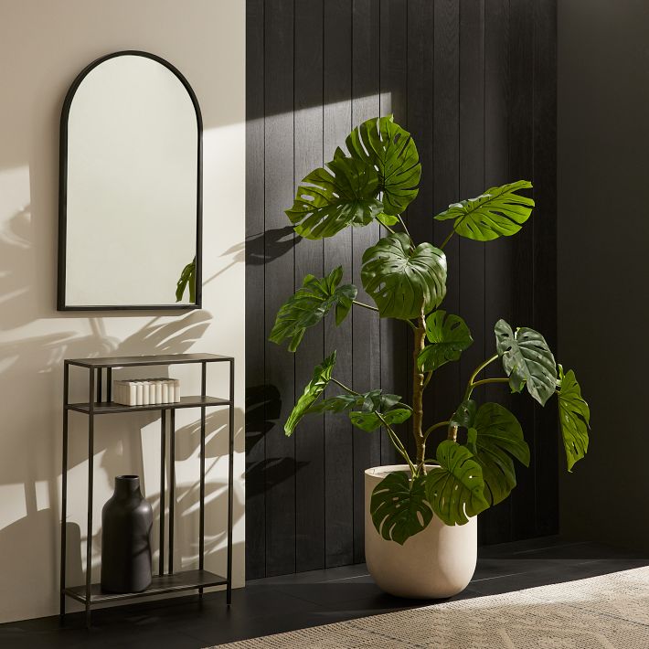 Faux Potted Monstera Plant & Radius Planter Bundle