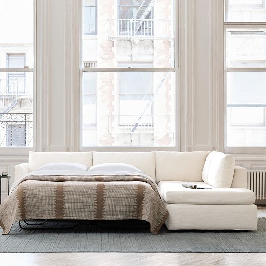 Dominick 2-Piece Sleeper Sectional w/ Bumper Chaise (116") by West Elm