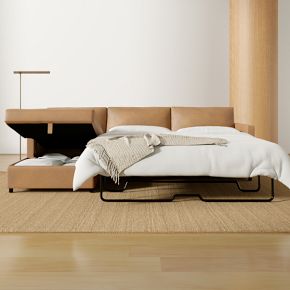Harris Leather 2-Piece Sleeper Sectional | West Elm