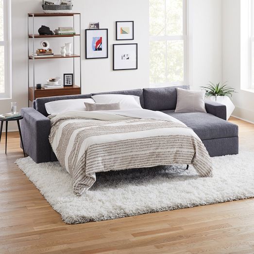 Urban 2-Piece Sleeper Sectional w/ Storage Chaise (111") by West Elm