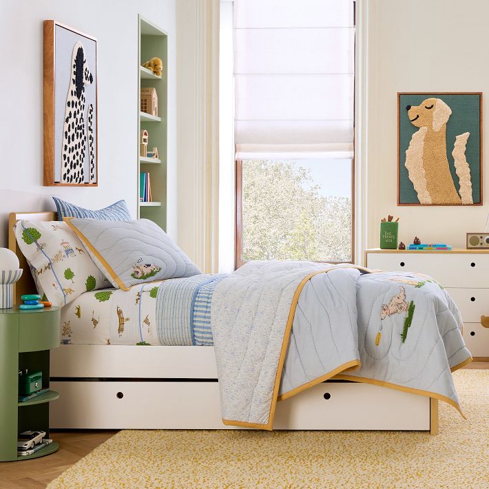 West Elm x PBK Puppy Woven Framed Art - Whimsical Kids Decor