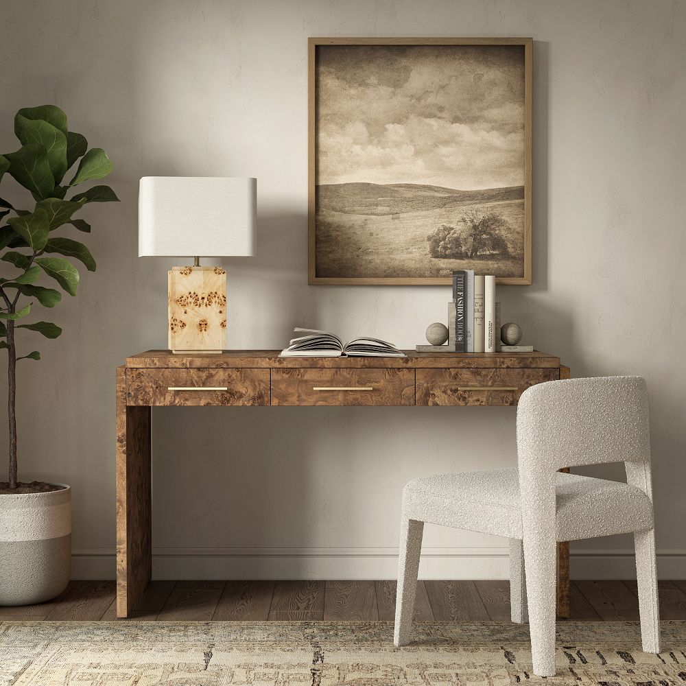 Finlo Burled 3-Drawer Desk (54") by West Elm