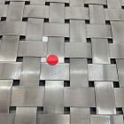 Open Box: Round Metal Woven Tray - Brushed Nickel