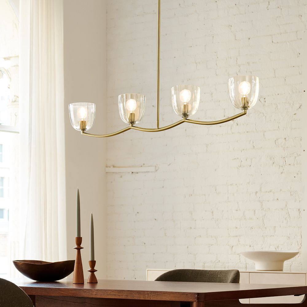 Hari Glass 4-Light Chandelier (42") by West Elm