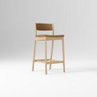 Open Box: Marcus Samuelsson Leather Counter Stool (26") - Ludlow Leather Sesame, Blonde