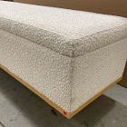 Open Box: Round Plinth Legs Storage Bench (55") - Cream Knoll, Buff Oak