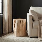 Solid Wood Stump Side Table (13")