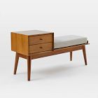 Mid-Century Storage Bench - Acorn