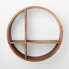 Round Shaped Wood Wall Shelves (26")