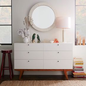 mid century modern dresser assembled Noak Mid Century Modern Dresser - 6 Drawer