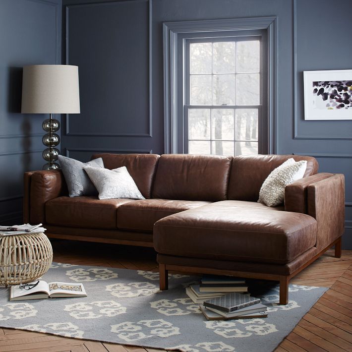 Dekalb 2 Piece Leather Sectional Sofa | Sofa With Chaise | West Elm