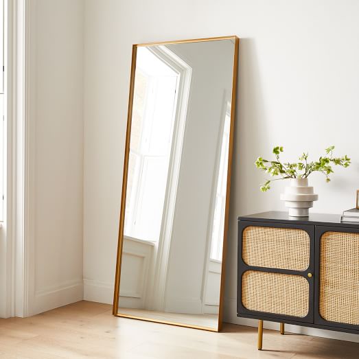 Industrial Wood Frame Floor Mirror | West Elm