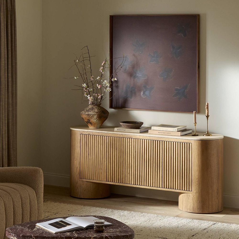 Caiphas Travertine Media Console (66") by West Elm