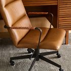 Cooper Mid-Century High-Back Leather Swivel Office Chair