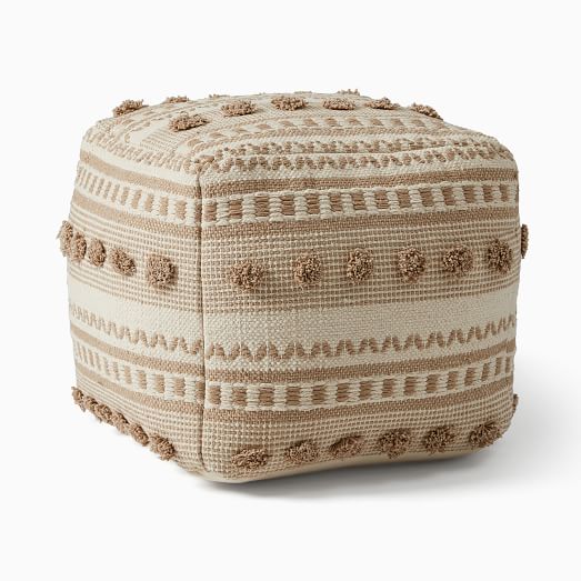 Pom Pom Stripe Pouf by West Elm