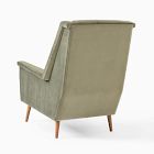 Carlo High-Back Mid-Century Chair - Wood Legs