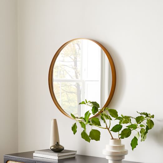 Mid-Century Asymmetrical Metal Floor Mirror | West Elm