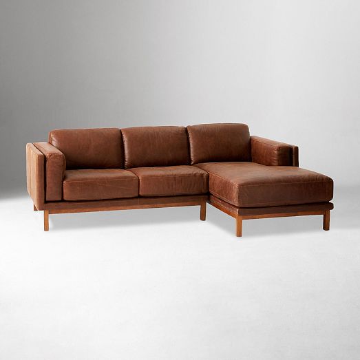 Dekalb 2 Piece Leather Sectional Sofa | Sofa With Chaise | West Elm