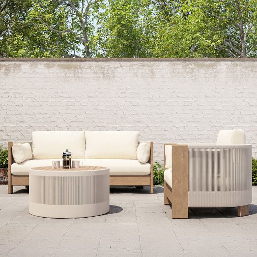 Porto Outdoor Sofa Set, Lounge Chair & Table | West Elm