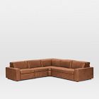 Enzo Leather 5-Piece L-Shaped Reclining Sectional (114")