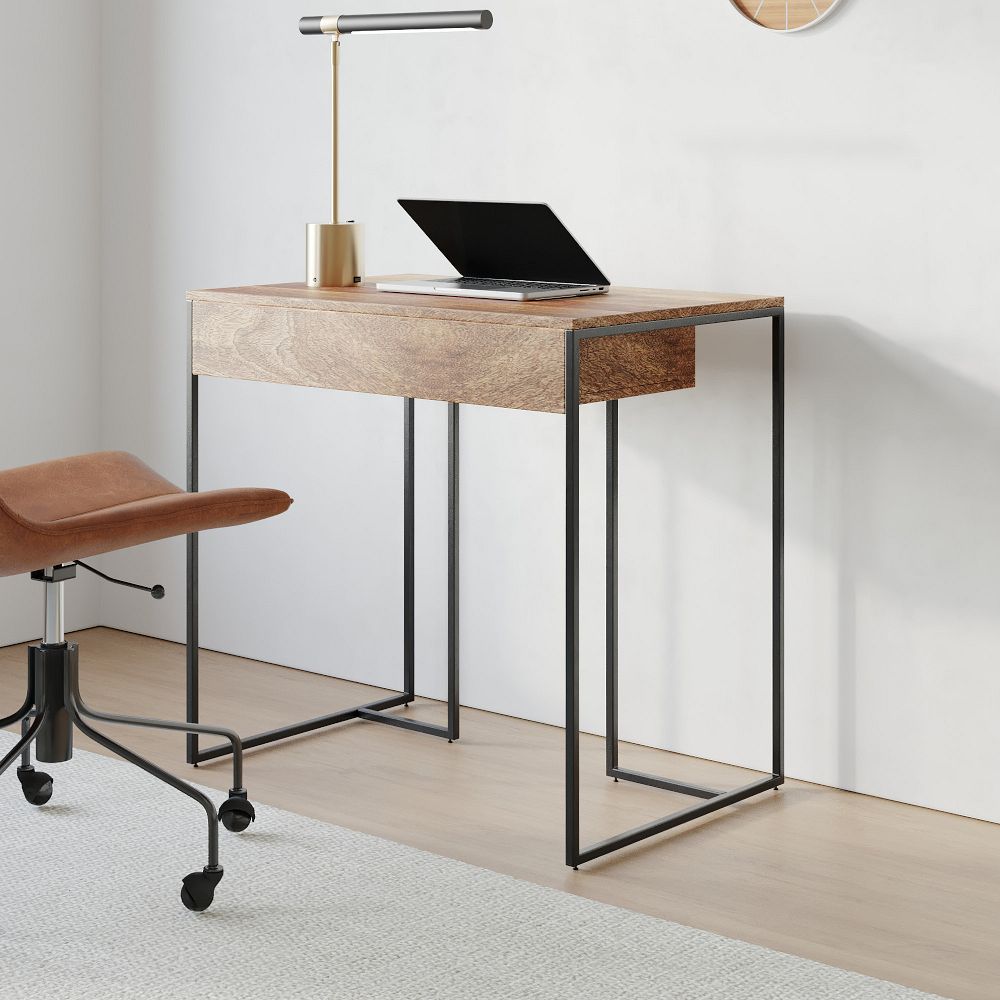 Industrial Solid Wood Storage Mini Desk (31") by West Elm