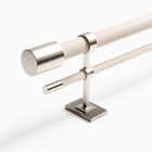 Mid-Century Double Curtain Rod - Winter Wood/Brushed Nickel