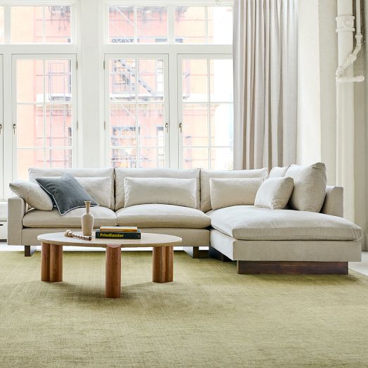Harmony Extra Deep 2-Piece Bumper Chaise Sectional (119"-135") by West Elm