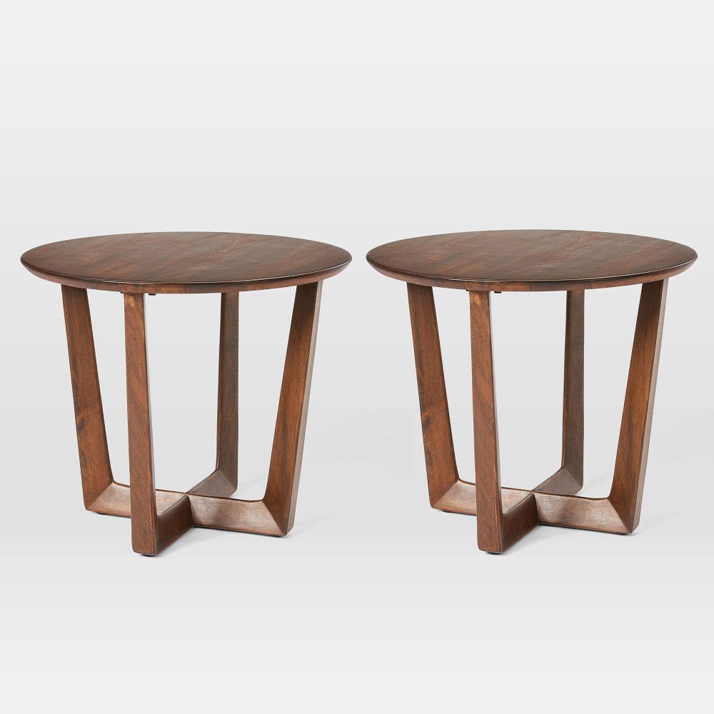 Stowe Solid Wood Side Table (22") - Dark Walnut, Set of 2