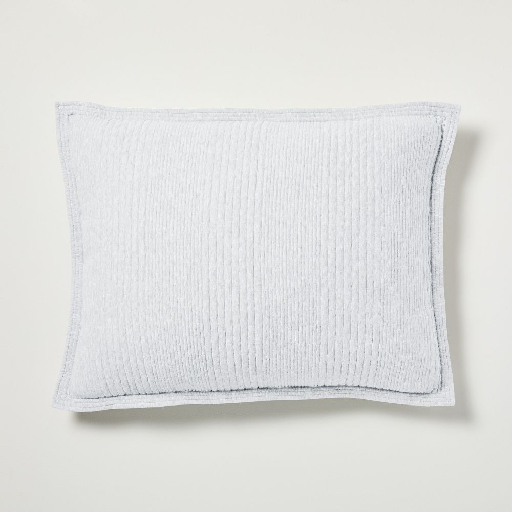 Cotton Cloud Jersey Duvet Sham - Light Heather Gray - King