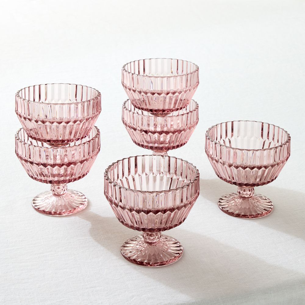 Archie Glass Coupes (Set of 6) - Pink, Set of 6