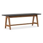 Mid-Century A-Frame 52" Bench Cushion, Performance Distressed Velvet, Pewter