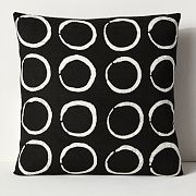 Sadza Batik Circles Pillow Cover - Black