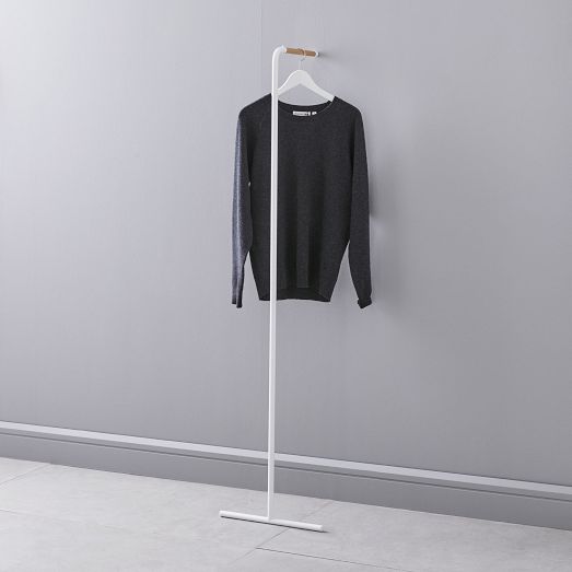 Yamazaki Leaning Coat Hanger, White, West Elm