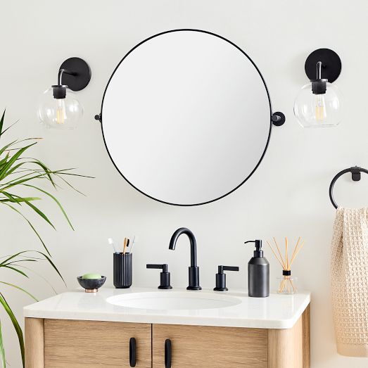Metal Frame Pivot Round Wall Mirror - 24" by West Elm