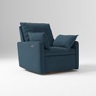 Open Box: Paxton Pillow Power Swivel Glider Recliner - Performance Velvet Petrol