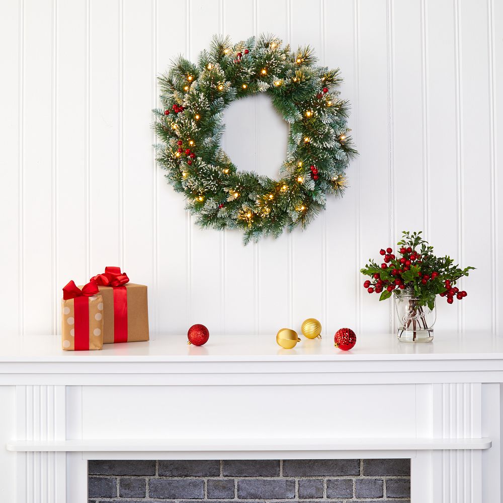 Faux Frosted Swiss Pine Wreath