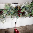 Mantel Garland &amp; Christmas Stocking Holder (Set of 3) - Black