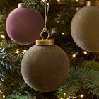 Medium Flocked Ball Ornaments (Set of 9) - Warm Tones