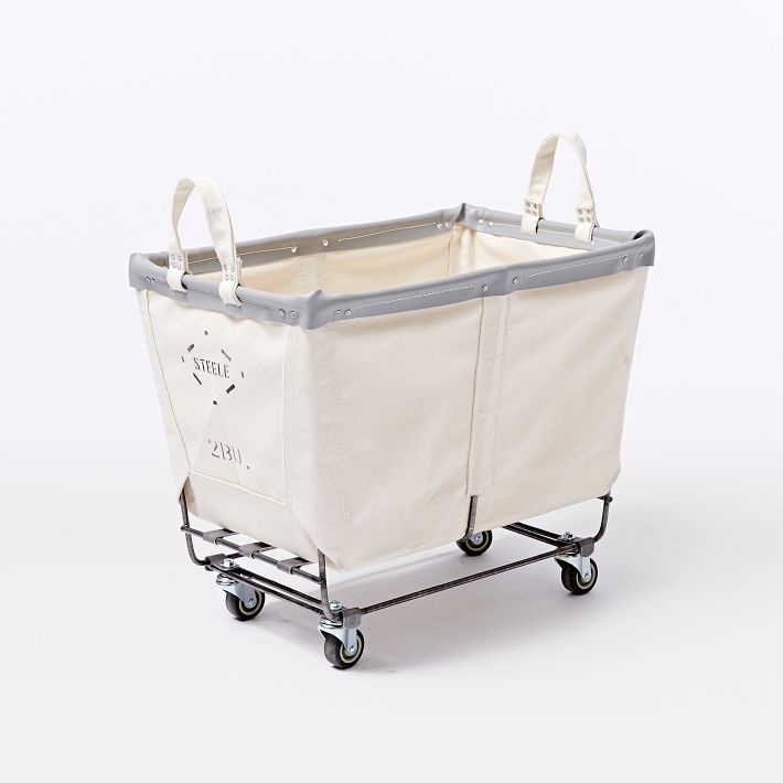 Steele Canvas Basket on Wheels, 2 Bushel | West Elm