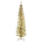 Pre-Lit Faux Champagne Tinsel Christmas Tree