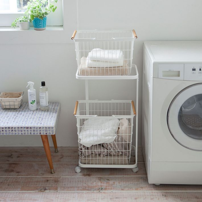 Yamazaki Tosca Laundry Basket & Wagon | West Elm