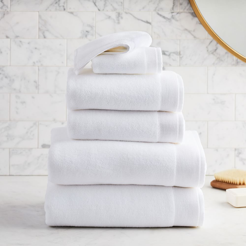 Plush Fibrosoft™ Towel Sets - White, Set of 6 - (2 Towel, 2 Hand Towel, 2 Washcloth)