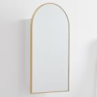 Open Box: Arched Metal Framed Medicine Cabinet (16.5"W x 31"H) - Antique Brass