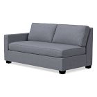 Open Box: Henry Sleeper Sofa, Left Arm Bench Sofa - Performance+ Yarn Dyed Linen Weave Graphite, Chocolate