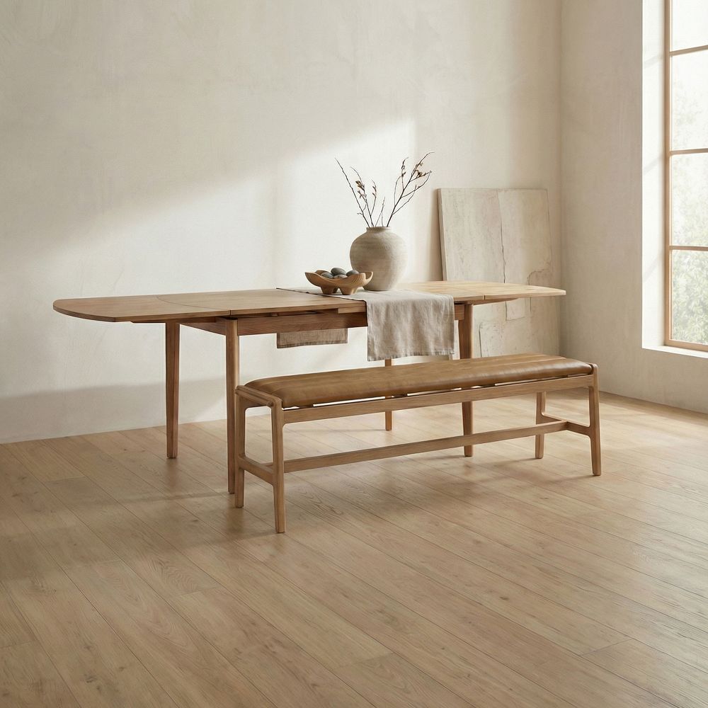 Carlisle Leather Dining Bench (64.5") by West Elm